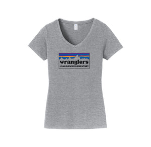 Lang Ranch STUDENT-Womens Fan Favorite V-Neck Tee On-Demand Rectangle Logo