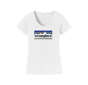 Lang Ranch STUDENT-Womens Fan Favorite V-Neck Tee On-Demand Rectangle Logo