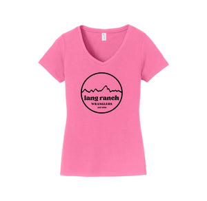 Lang Ranch STUDENT-Womens Fan Favorite V-Neck Tee On-Demand Round Est 1988 Logo