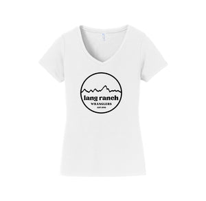 Lang Ranch STUDENT-Womens Fan Favorite V-Neck Tee On-Demand Round Est 1988 Logo