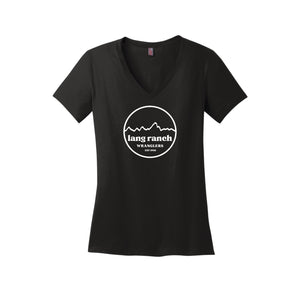 Lang Ranch STUDENT-District Womens Perfect Weight V-Neck Tee On-Demand Round Est 1988 Logo