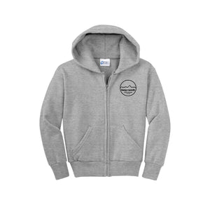 Lang Ranch STUDENT-Youth Unisex Full-Zip Hooded Sweatshirt On-Demand Round Est 1988 Logo