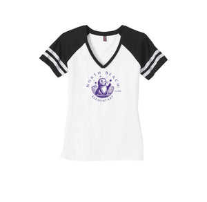 North Beach Elementary On Demand-Womens Premium Game V-Neck Tee On-Demand Purple