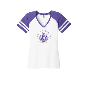 North Beach Elementary On Demand-Womens Premium Game V-Neck Tee On-Demand Purple