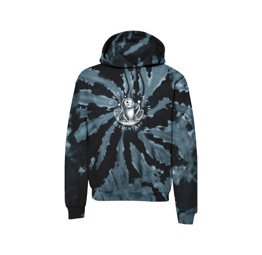 North Beach Elementary On Demand-Adult Unisex Tie-Dye Pullover Hooded Sweatshirt On-Demand White