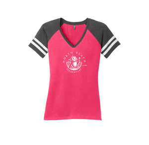 North Beach Elementary On Demand-Womens Premium Game V-Neck Tee On-Demand White