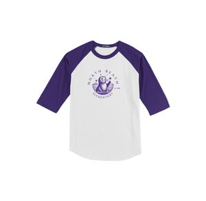 North Beach Elementary On Demand-Youth Unisex Baseball Tee On-Demand Purple