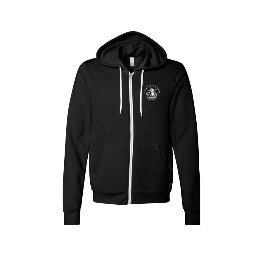 North Beach Elementary On Demand-Adult Unisex Premium Sponge Fleece Full-Zip Hoodie On-Demand White