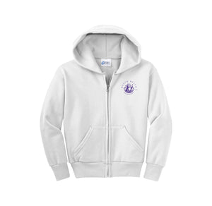 North Beach Elementary On Demand-Youth Unisex Full-Zip Hooded Sweatshirt On-Demand Purple