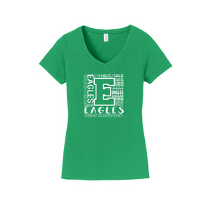 Degan Elementary-Womens Fan Favorite V-Neck Tee On-Demand Big E