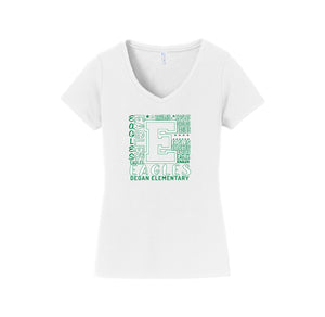 Degan Elementary-Womens Fan Favorite V-Neck Tee On-Demand Big E