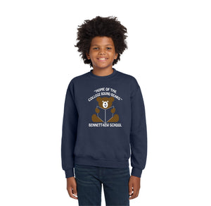 Bennett-Kew-Youth Unisex Crewneck Sweatshirt Book Logo