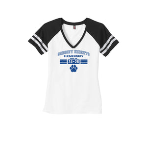 Gregory Heights Elementary-Womens Premium Game V-Neck Tee On-Demand_design two