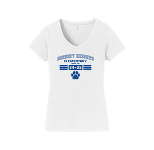 Gregory Heights Elementary-Womens Fan Favorite V-Neck Tee On-Demand_design two