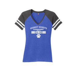 Gregory Heights Elementary-Womens Premium Game V-Neck Tee On-Demand_design two