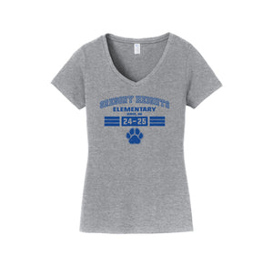 Gregory Heights Elementary-Womens Fan Favorite V-Neck Tee On-Demand_design two