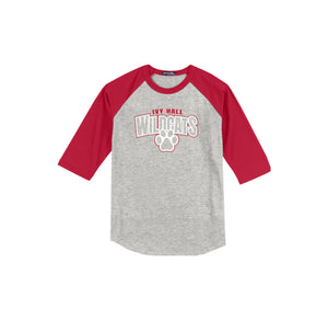 Ivy Hall Elementary Fall-Adult Unisex Baseball Tee On-Demand Stripe Logo Curve Logo