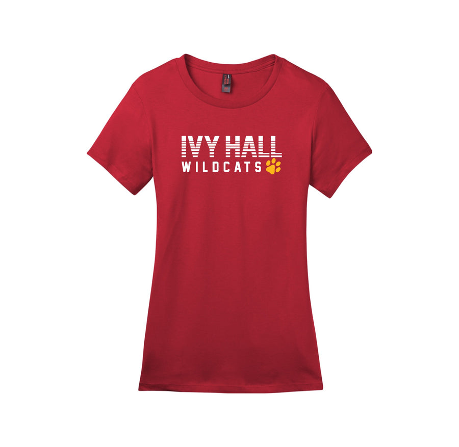 Ivy Hall Elementary Fall-Womens Premium Tee On-Demand Stripe Logo