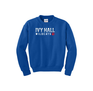 Ivy Hall Elementary Fall 2024 Spirit Wear On Demand-Youth Unisex Crewneck Sweatshirt On-Demand Stripe Logo