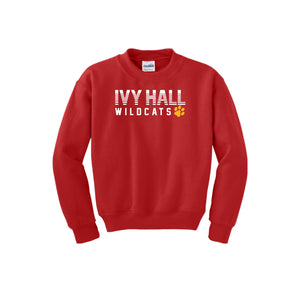 Ivy Hall Elementary Fall 2024 Spirit Wear On Demand-Youth Unisex Crewneck Sweatshirt On-Demand Stripe Logo