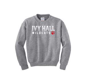 Ivy Hall Elementary Fall 2024 Spirit Wear On Demand-Youth Unisex Crewneck Sweatshirt On-Demand Stripe Logo