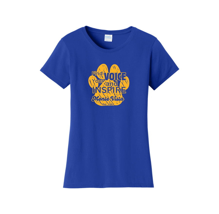 Monte Vista Elementary-Womens Fan Favorite Tee On-Demand Paw logo