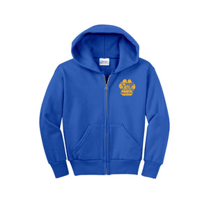 Monte Vista Elementary-Youth Unisex Full-Zip Hooded Sweatshirt On-Demand Paw logo