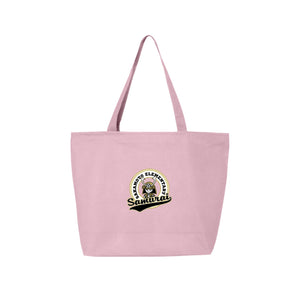 Sakamoto Elementary-Q-Tees Canvas Zippered Tote On-Demand