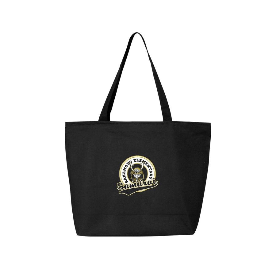 Sakamoto Elementary-Q-Tees Canvas Zippered Tote On-Demand