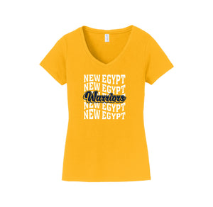 New Egypt Elm-Womens Fan Favorite V-Neck Tee On-Demand Era Repeat Logo