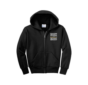 New Egypt Elm-Youth Unisex Full-Zip Hooded Sweatshirt On-Demand Repeat Logo