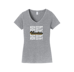 New Egypt Elm-Womens Fan Favorite V-Neck Tee On-Demand Era Repeat Logo