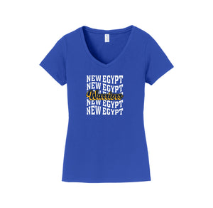 New Egypt Elm-Womens Fan Favorite V-Neck Tee On-Demand Era Repeat Logo