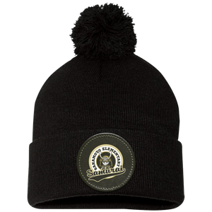 Sakamoto Elementary-SP15 Pom Pom Knit Cap - Circle Patch