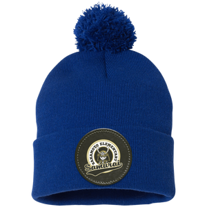 Sakamoto Elementary-SP15 Pom Pom Knit Cap - Circle Patch