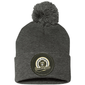 Sakamoto Elementary-SP15 Pom Pom Knit Cap - Circle Patch