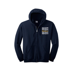 New Egypt Elm-Adult Unisex Full-Zip Hooded Sweatshirt On-Demand Repeat Logo