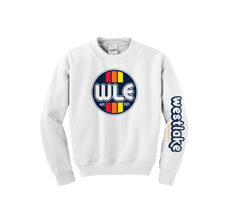 Westlake Elementary Spirit Wear 2024-25 On Demand-Youth Unisex Crewneck Sweatshirt On-Demand Front & Sleeve