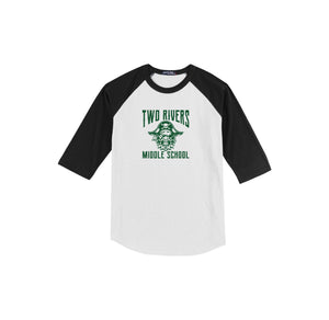 Two Rivers Middle School-Youth Unisex Baseball Tee On-Demand