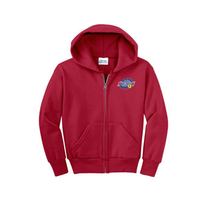 SRVGAL Softball On Demand-Youth Unisex Full-Zip Hooded Sweatshirt On-Demand