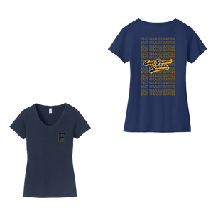 Wealthy Elementary-Womens Fan Favorite V-Neck Tee On-Demand Two Logo Print