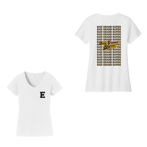 Wealthy Elementary-Womens Fan Favorite V-Neck Tee On-Demand Two Logo Print