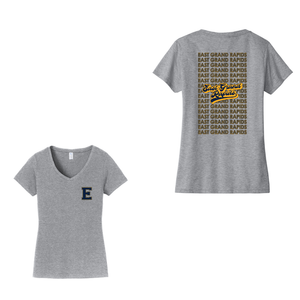 Wealthy Elementary-Womens Fan Favorite V-Neck Tee On-Demand Two Logo Print