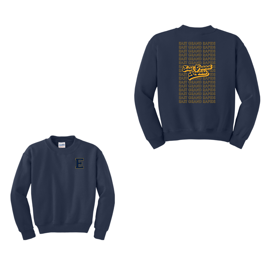 Wealthy Elementary-Youth Unisex Crewneck Sweatshirt On-Demand Two Logo Print