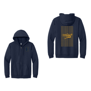 Wealthy Elementary-Adult Unisex Full-Zip Hooded Sweatshirt On-Demand Two Logo Print