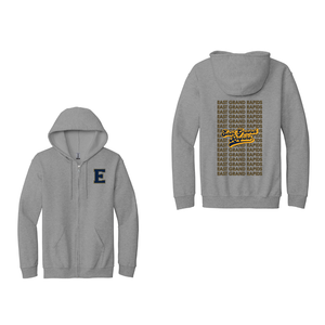 Wealthy Elementary-Adult Unisex Full-Zip Hooded Sweatshirt On-Demand Two Logo Print