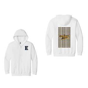 Wealthy Elementary-Adult Unisex Full-Zip Hooded Sweatshirt On-Demand Two Logo Print