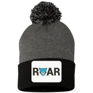 WAES-SP15 Pom Pom Knit Cap - Rectangle Patch Roar Logo