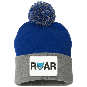 WAES-SP15 Pom Pom Knit Cap - Rectangle Patch Roar Logo