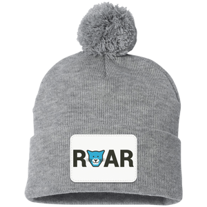 WAES-SP15 Pom Pom Knit Cap - Rectangle Patch Roar Logo